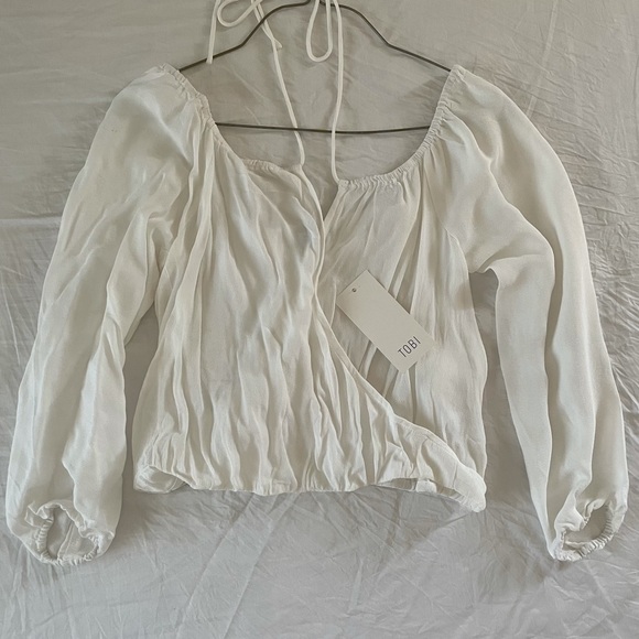 TOBI white tie blouse - Picture 2 of 4